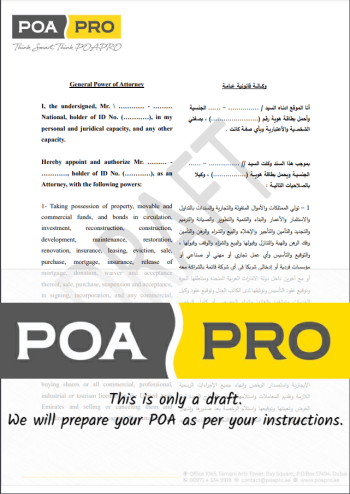 Power of Attorney in Dubai and UAE