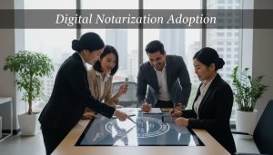 Digital Power of Attorney interface overlaying the Dubai skyline, symbolizing the modernization and efficiency of Dubai Courts digital POA services.
